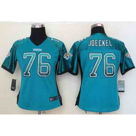 Women Nike Jacksonville Jaguars 76 Luke Joeckel Teal Green Drift Fashion Elite NFL Jerseys